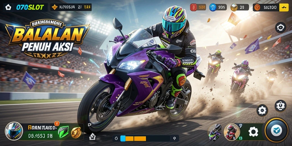 Gameplay seru dalam balapan motor di 070SLOT.