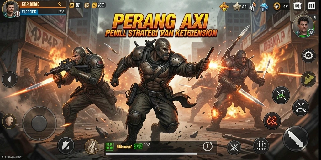 Tangkapan layar menampilkan aksi seru dalam pertempuran di 4P4P.