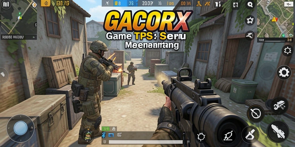 Screenshot GACORX menampilkan aksi seru dalam permainan TPS.