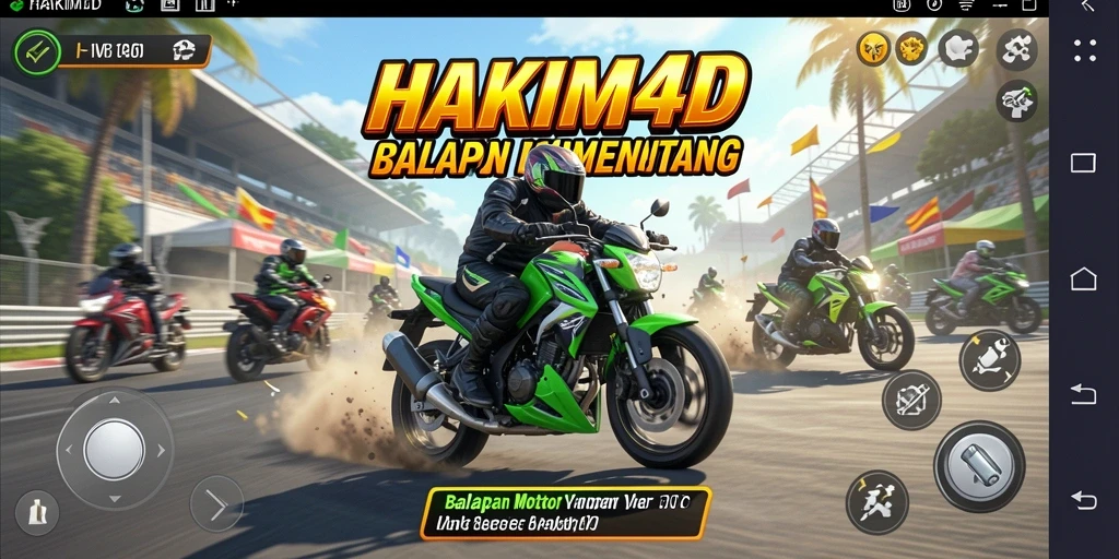 Tampilan menarik dari gameplay balapan motor di HAKIM4D.