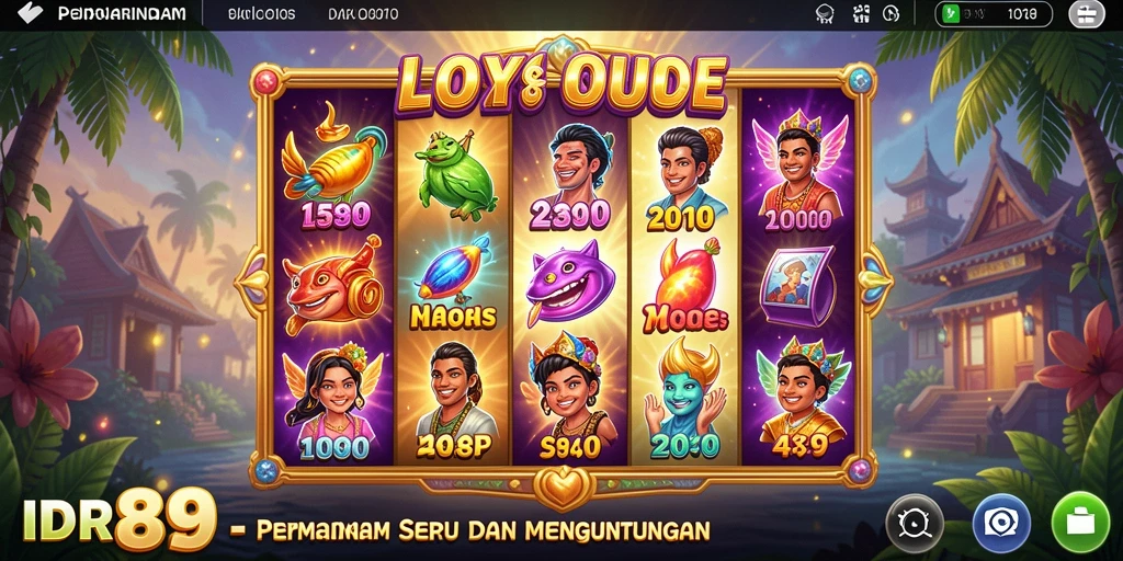 Screenshot gameplay IDR89 menampilkan gulungan slot yang memikat dan animasi menarik.