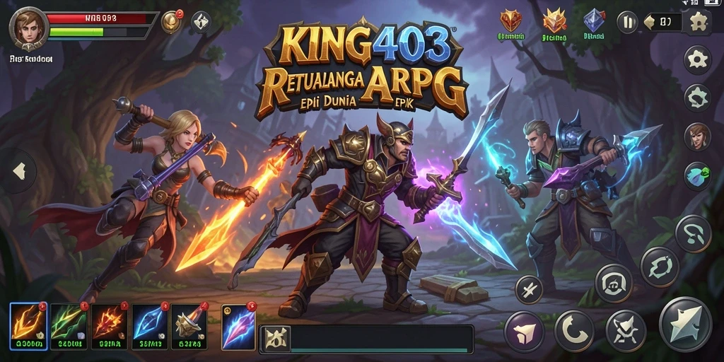 Tangkapan layar KING403 menampilkan aksi seru dalam gameplay ARPG.