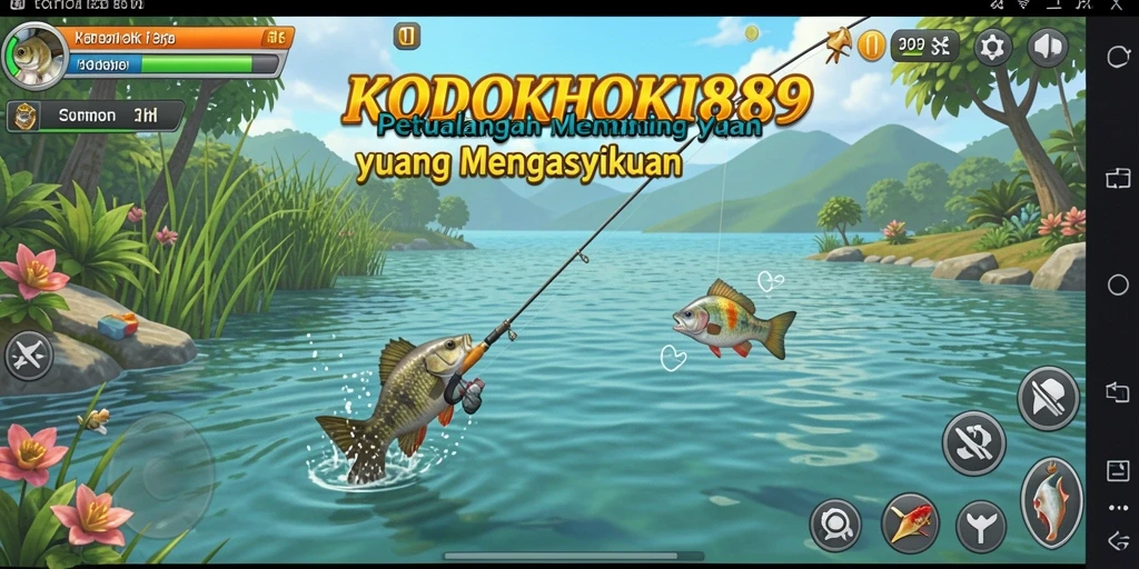 Screenshot gameplay KODOKHOKI889 yang menunjukkan kedalaman pengalaman memancing.