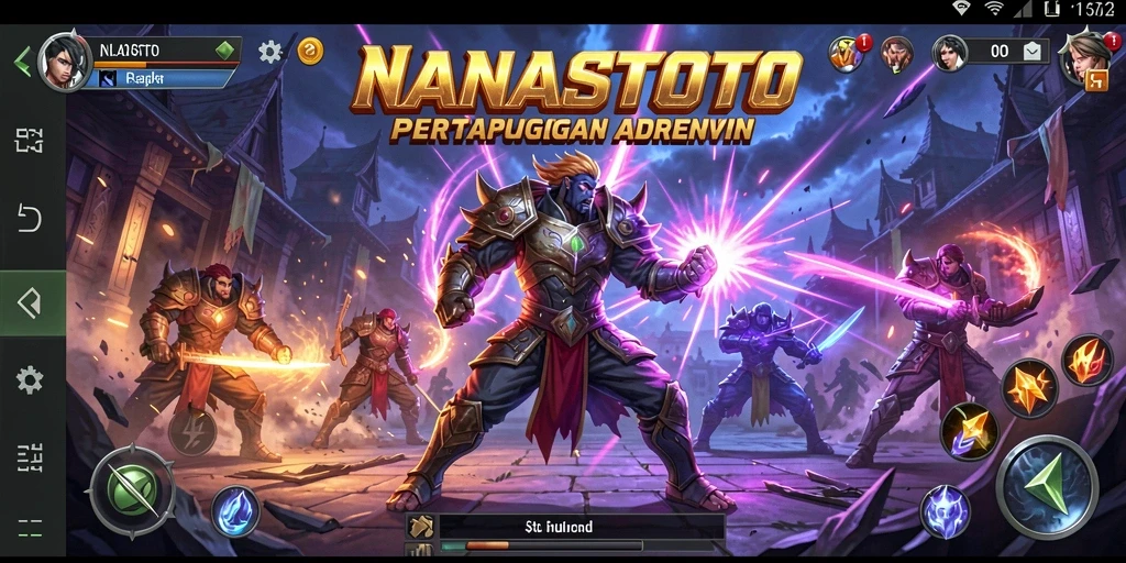 Screenshot gameplay NANASTOTO menampilkan aksi pertarungan yang mendebarkan.