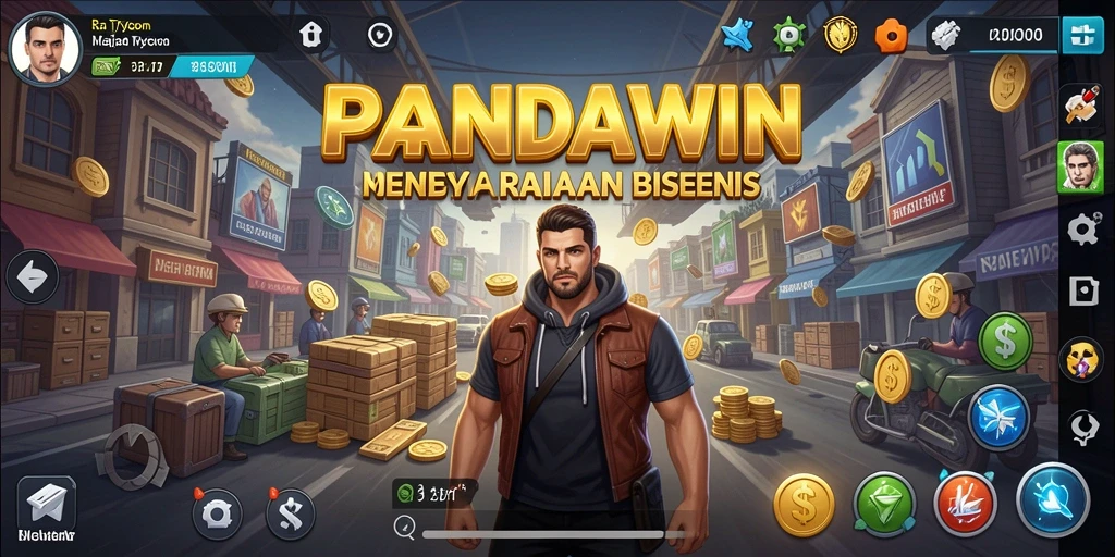Tangkapan layar utama PANDAWIN menunjukkan gameplay Tycoon yang mendebarkan.