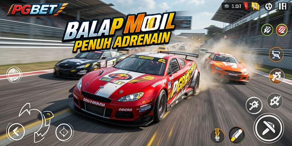 Tampilan utama gameplay PGBET menampilkan balapan mobil yang mendebarkan.