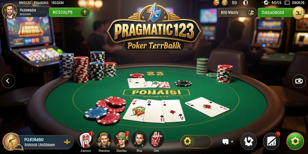 Screenshot gameplay PRAGMATIC123 menunjukkan suasana poker yang seru.