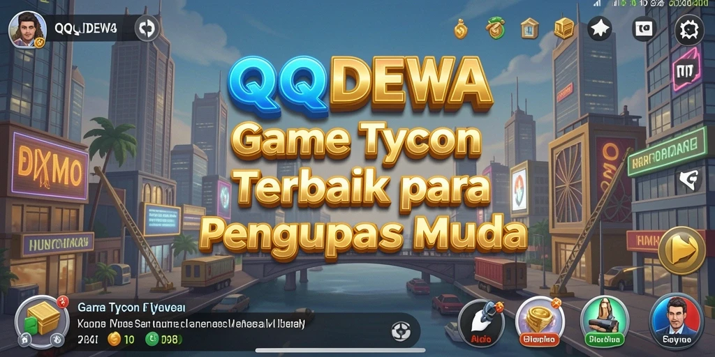 Screenshot QQDEWA menampilkan gameplay seru dari pengelolaan bisnis Tycoon.