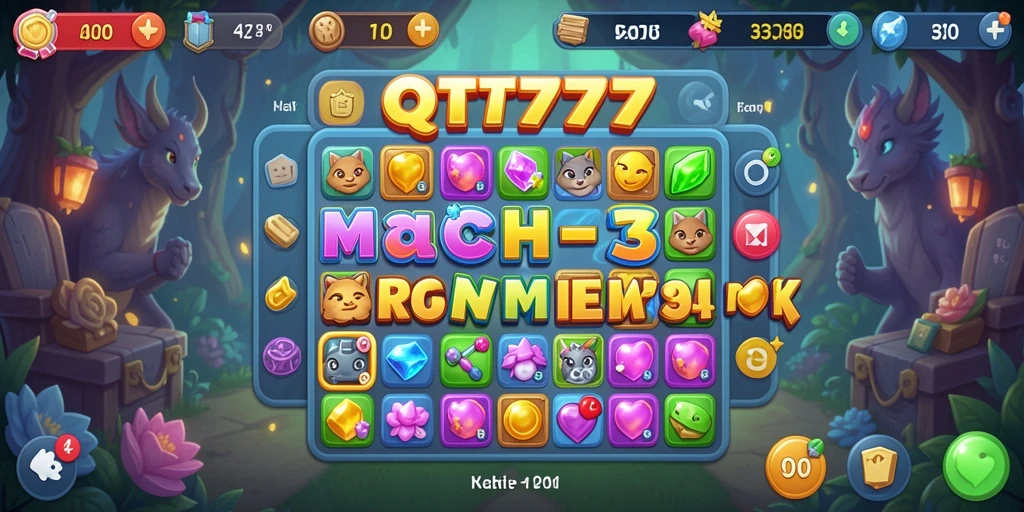 Tampilan screenshot QT777 menampilkan gameplay seru Match-3 yang menantang.