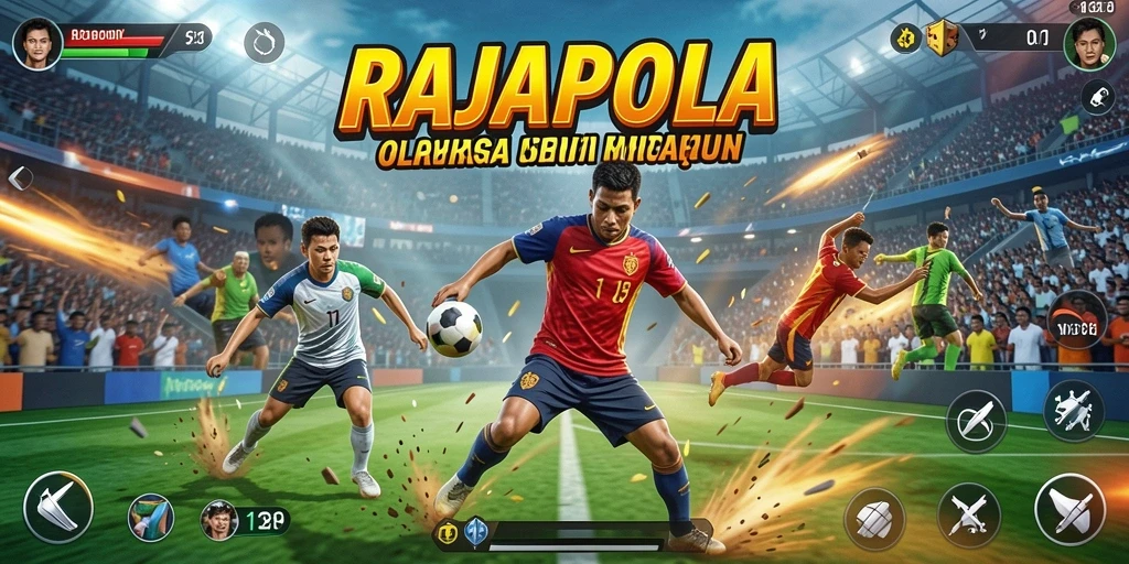 Tampilan gameplay RAJAPOLA yang mendebarkan dan penuh aksi olahraga.