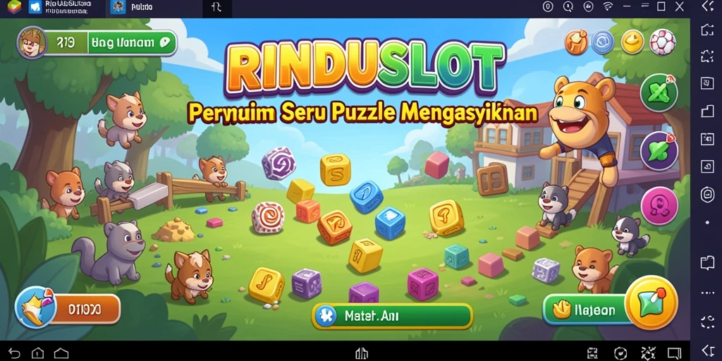 Tampilan gameplay seru pada RINDUSLOT dengan tantangan puzzle.