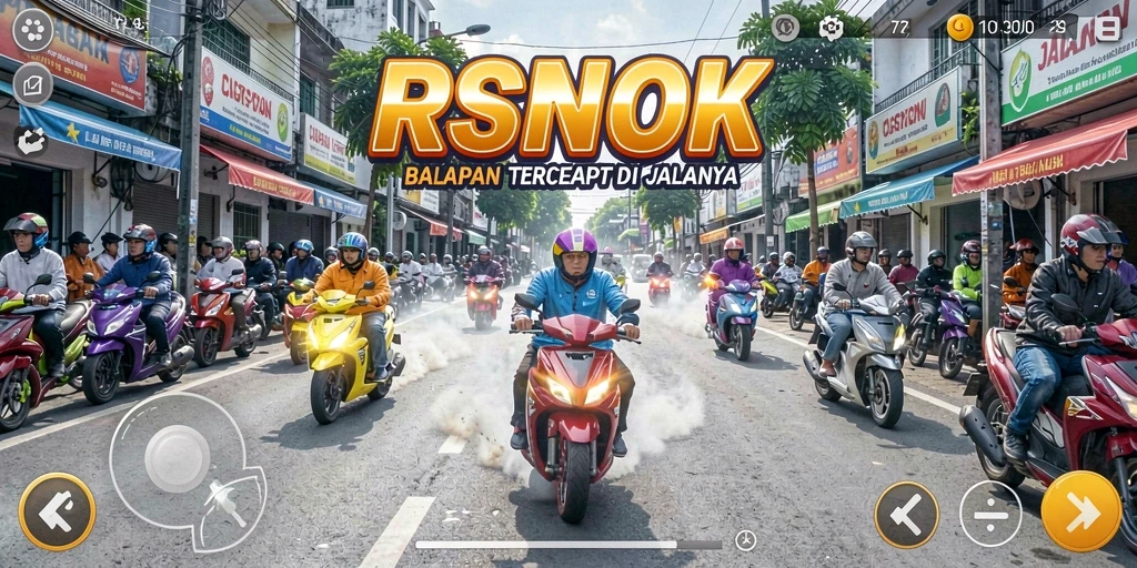 Gameplay RSNOK yang seru dan mendebarkan dalam balapan.