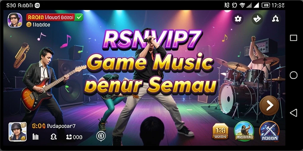 Screenshot gameplay RSNVIP7 menampilkan pemain berinteraksi dengan musik.