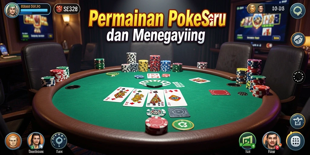 Screenshot SE328 menampilkan momen seru dalam permainan poker.
