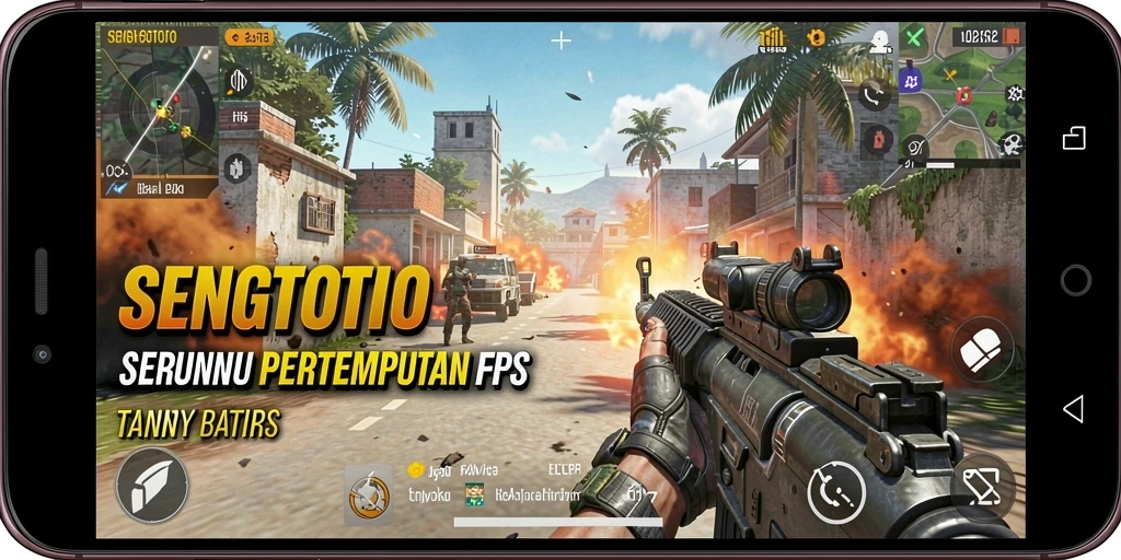 Screenshot gameplay SENGTOTO yang menunjukkan aksi tembak-menembak intens.