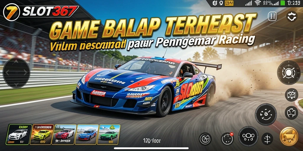 Screenshot gameplay SLOT367 menampilkan aksi balap yang mendebarkan.