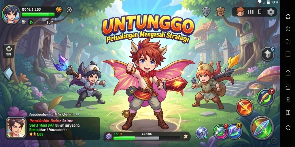 Tampilan penuh warna dari gameplay seru di UNTUNGGO.