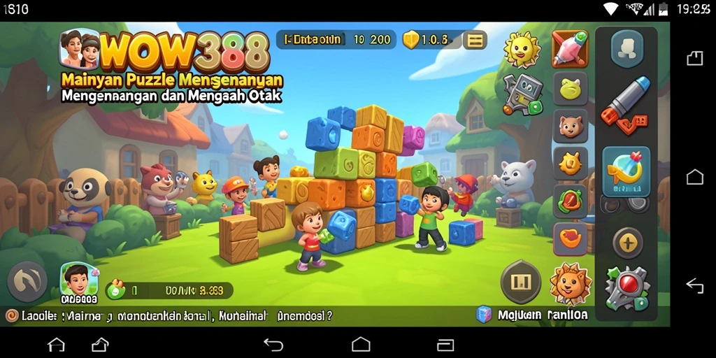 Tampilan gameplay WOW388 yang penuh warna dan menantang.